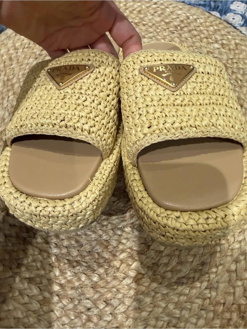 Prada Raffia Sandals Size 41